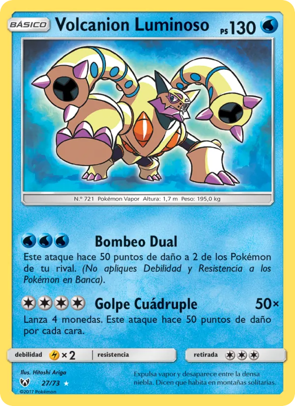 Carta Volcanion Luminoso de la expansión Leyendas Luminosas, número 27/73