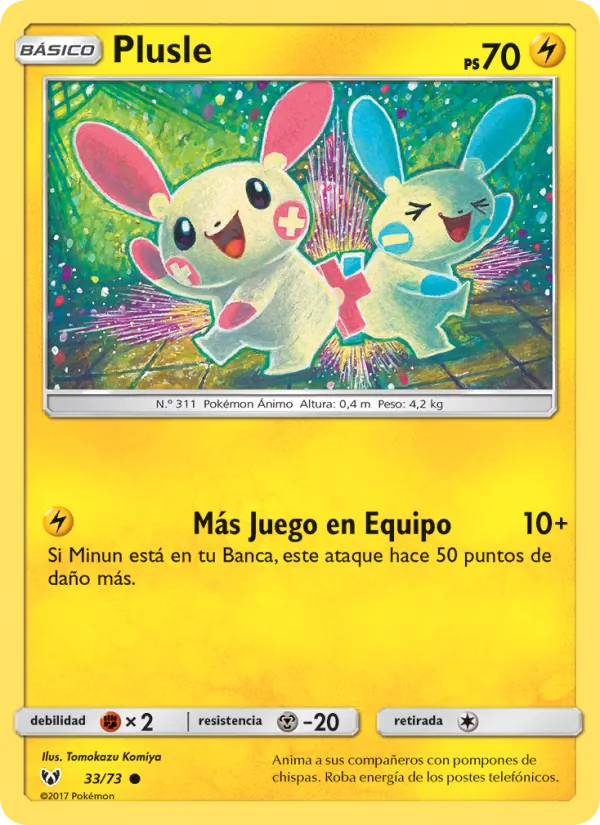 Carta Plusle de la expansión Leyendas Luminosas, número 33/73