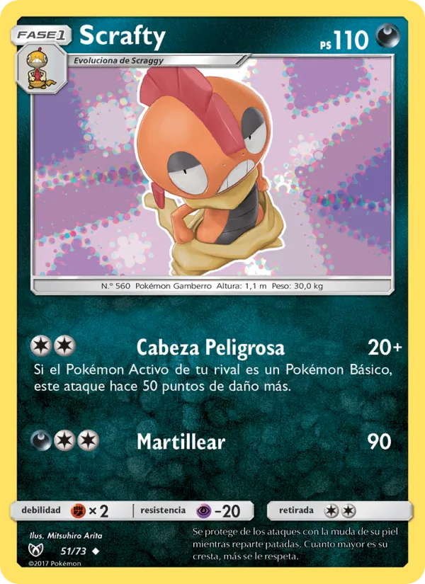 Carta Scrafty de la expansión Leyendas Luminosas, número 51/73