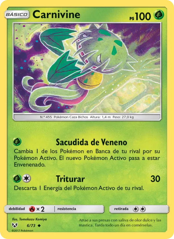 Carta Carnivine de la expansión Leyendas Luminosas, número 6/73
