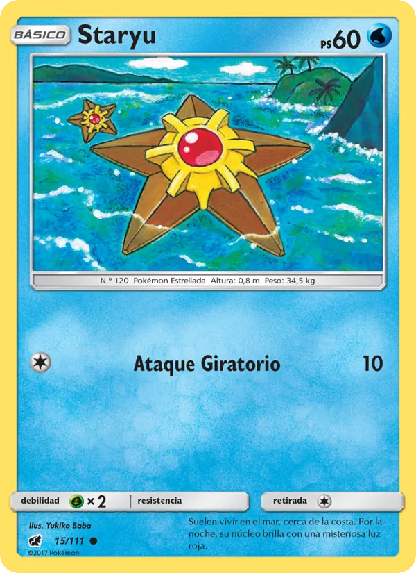 Carta Staryu de la expansión Invasión Carmesí, número 15/111