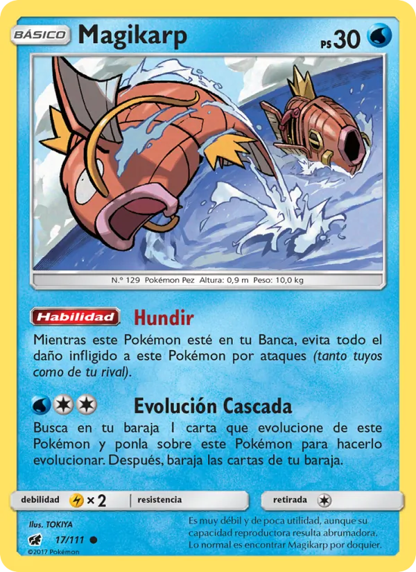Carta Magikarp de la expansión Invasión Carmesí, número 17/111