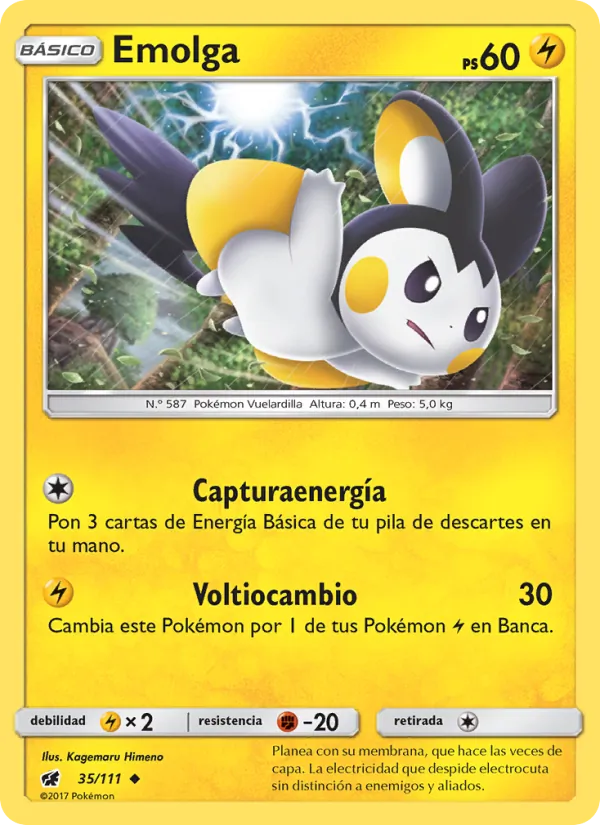 Carta Emolga de la expansión Invasión Carmesí, número 35/111