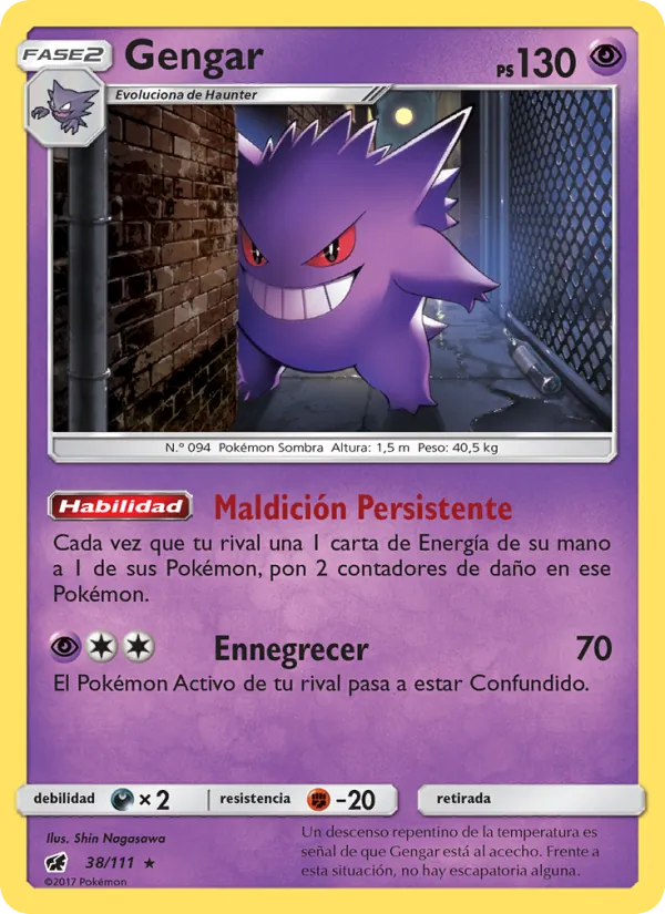 Carta Gengar de la expansión Invasión Carmesí, número 38/111