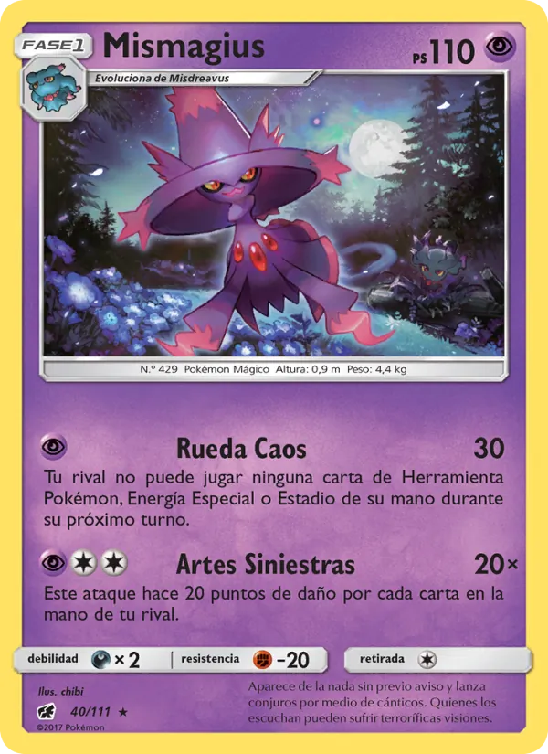 Carta Mismagius de la expansión Invasión Carmesí, número 40/111