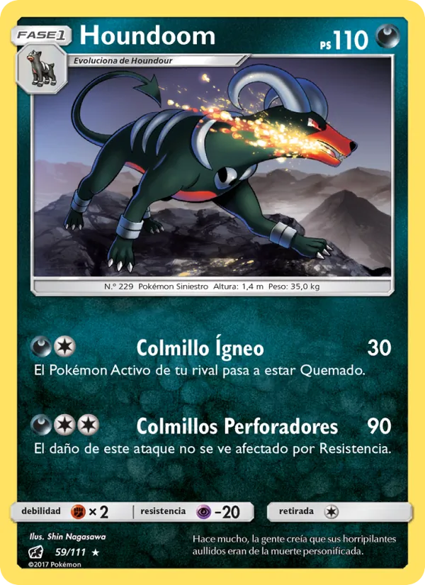 Carta Houndoom de la expansión Invasión Carmesí, número 59/111