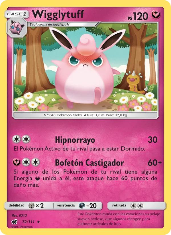 Carta Wigglytuff de la expansión Invasión Carmesí, número 72/111