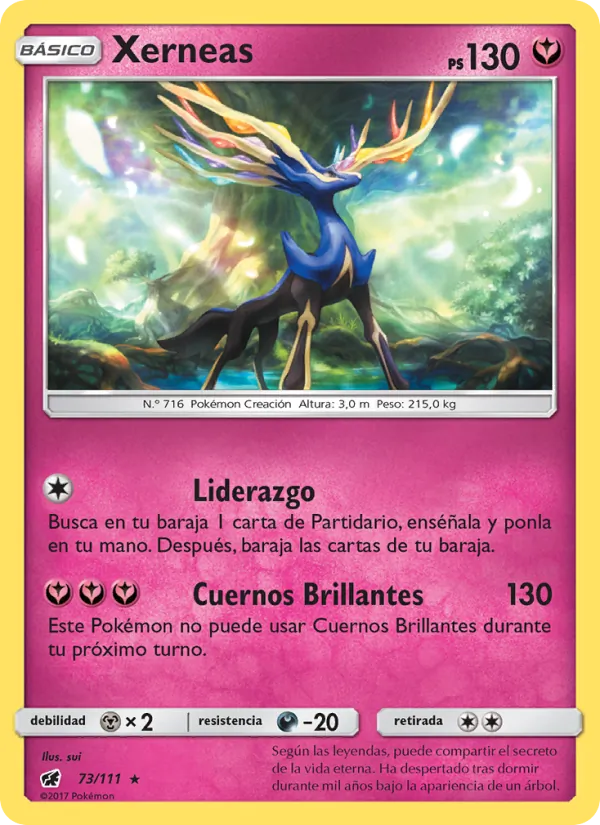 Carta Xerneas de la expansión Invasión Carmesí, número 73/111