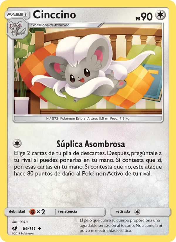 Carta Cinccino de la expansión Invasión Carmesí, número 86/111