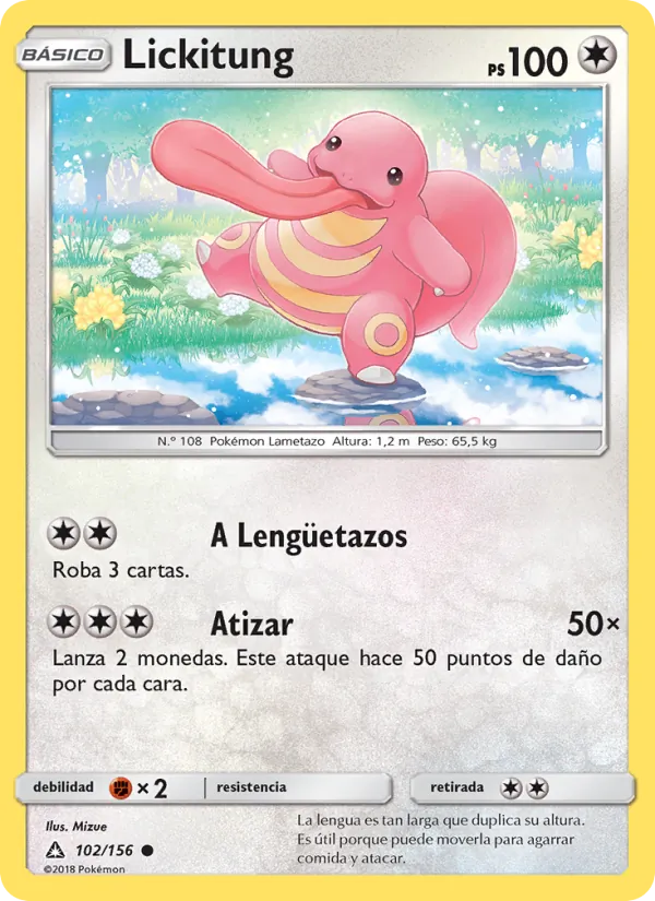 Carta Lickitung de la expansión Ultraprisma, número 102/156