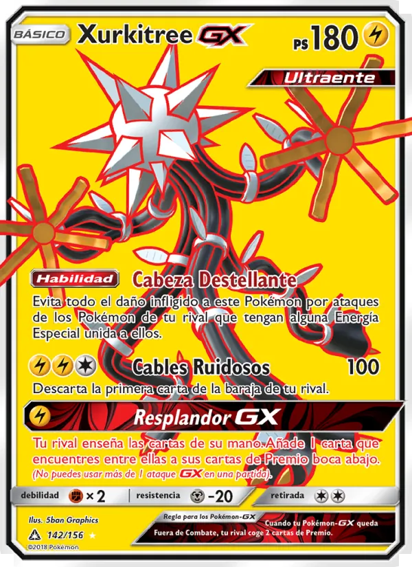 Carta Xurkitree GX de la expansión Ultraprisma, número 142/156