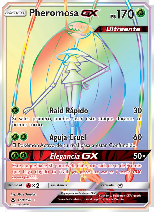 Carta Pheromosa GX de la expansión Ultraprisma, número 158/156