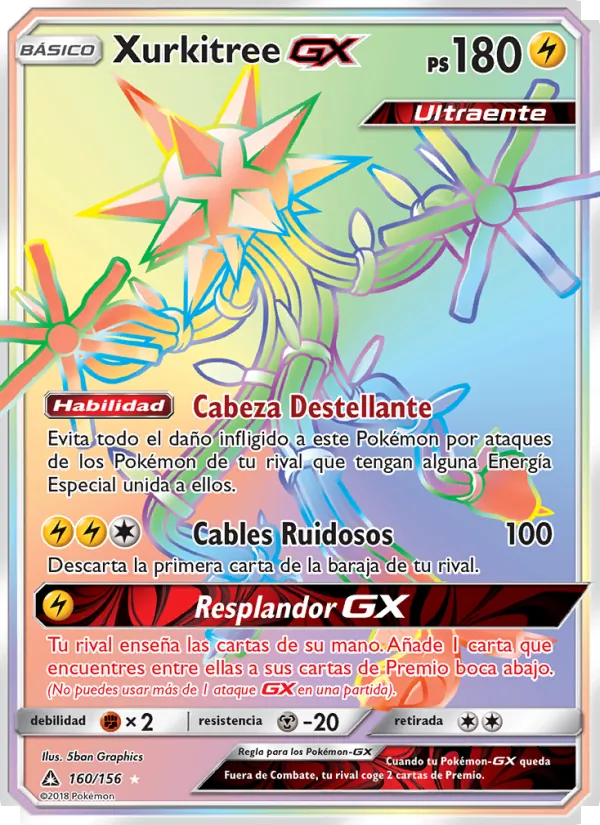 Carta Xurkitree GX de la expansión Ultraprisma, número 160/156