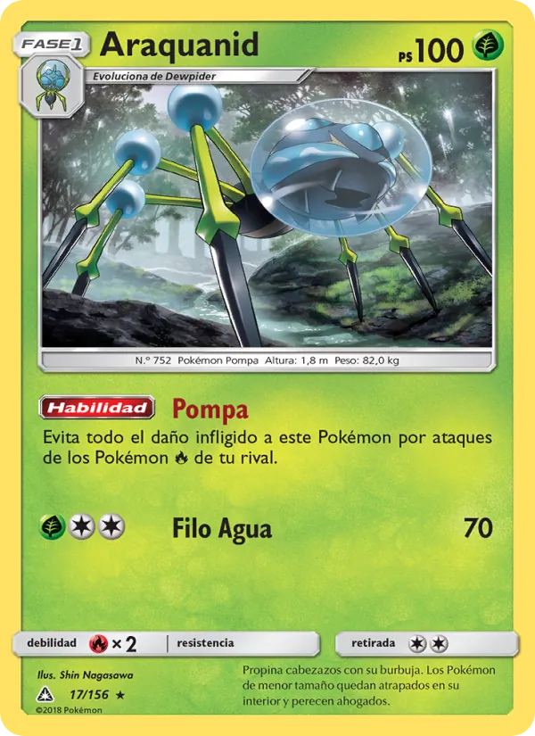 Carta Araquanid de la expansión Ultraprisma, número 17/156