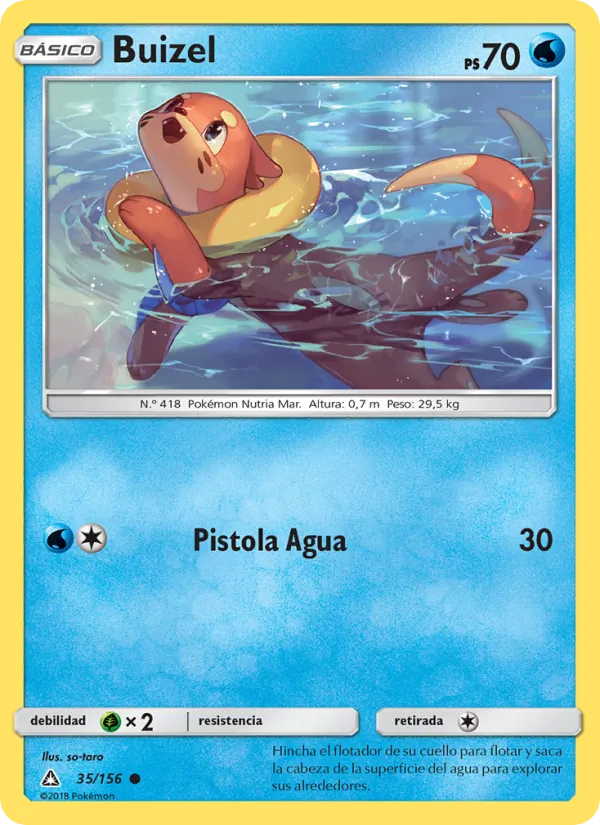 Carta Buizel de la expansión Ultraprisma, número 35/156