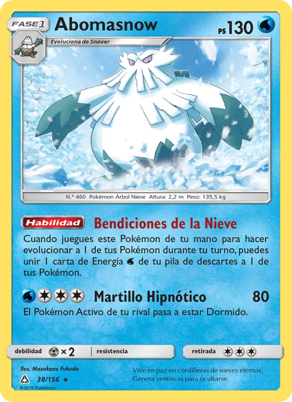 Carta Abomasnow de la expansión Ultraprisma, número 38/156