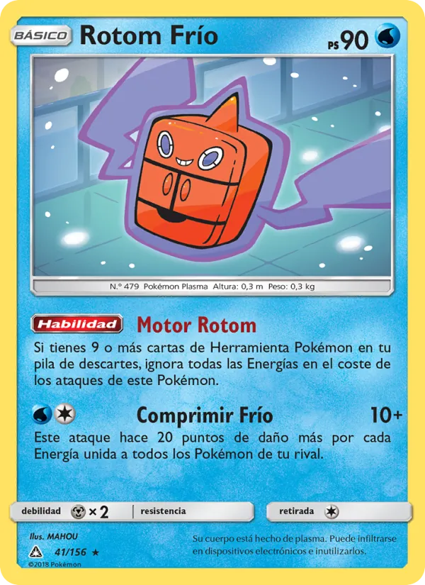 Carta Rotom Frío de la expansión Ultraprisma, número 41/156