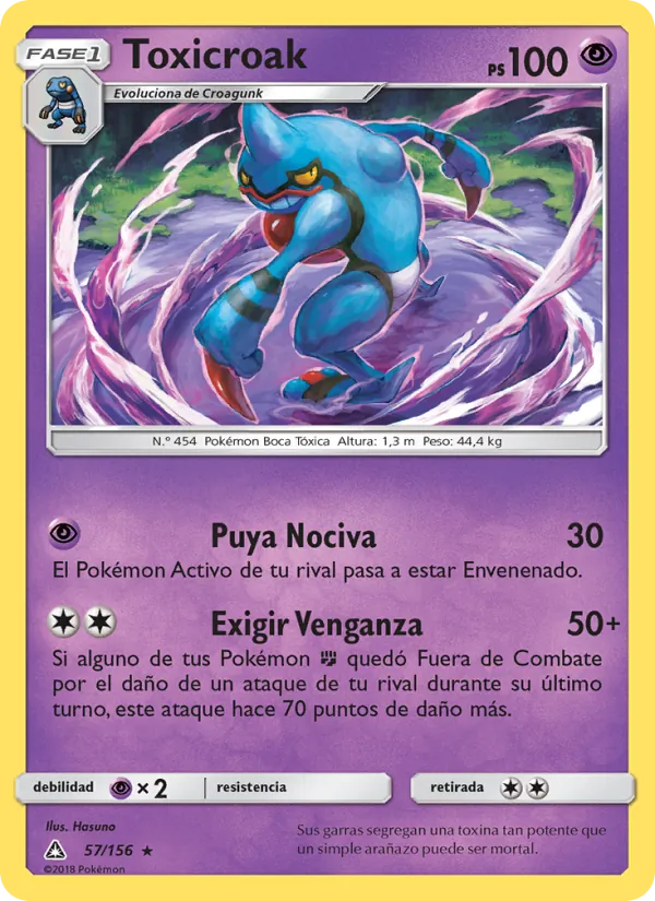 Carta Toxicroak de la expansión Ultraprisma, número 57/156
