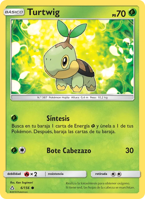 Carta Turtwig de la expansión Ultraprisma, número 6/156