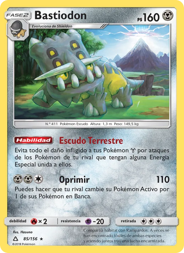 Carta Bastiodon de la expansión Ultraprisma, número 85/156