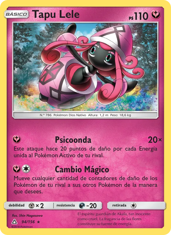 Carta Tapu Lele de la expansión Ultraprisma, número 94/156