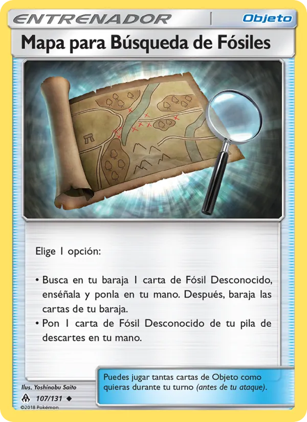Carta Mapa para Búsqueda de Fósiles de la expansión Luz Prohibida, número 107/131