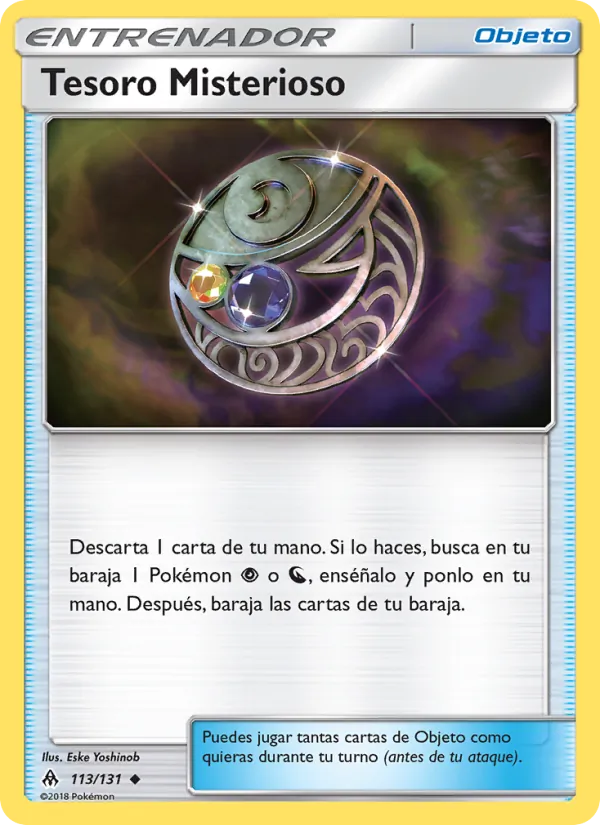 Carta Tesoro Misterioso de la expansión Luz Prohibida, número 113/131