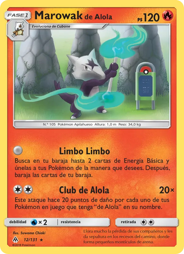 Carta Marowak de Alola de la expansión Luz Prohibida, número 12/131