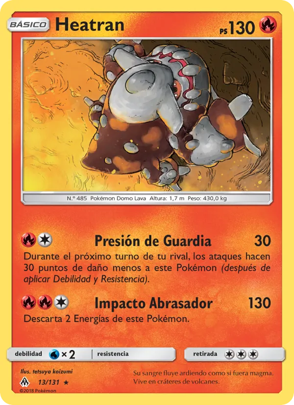 Carta Heatran de la expansión Luz Prohibida, número 13/131