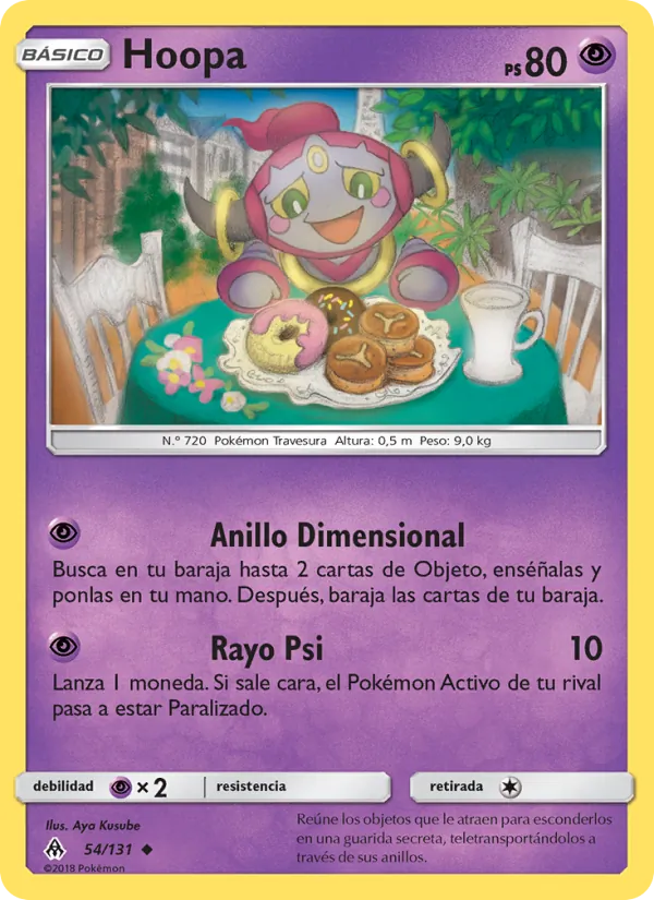 Carta Hoopa de la expansión Luz Prohibida, número 54/131