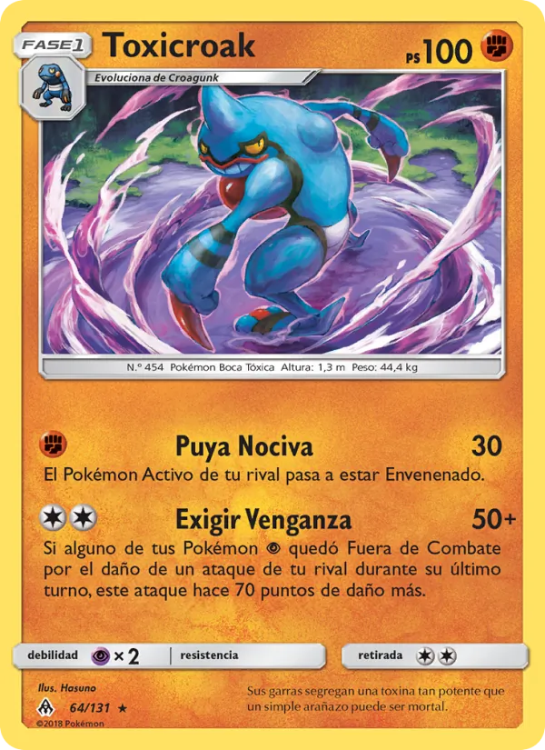Carta Toxicroak de la expansión Luz Prohibida, número 64/131