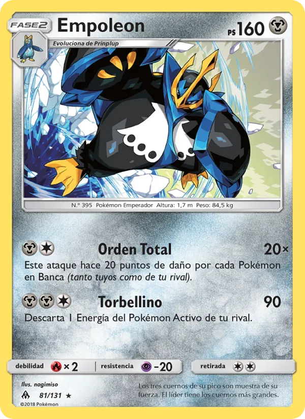 Carta Empoleon de la expansión Luz Prohibida, número 81/131