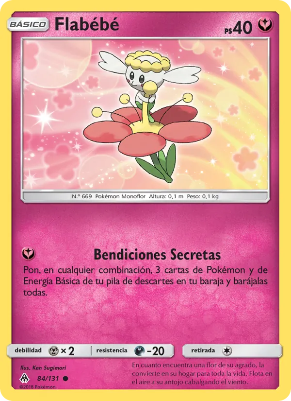 Carta Flabébé de la expansión Luz Prohibida, número 84/131