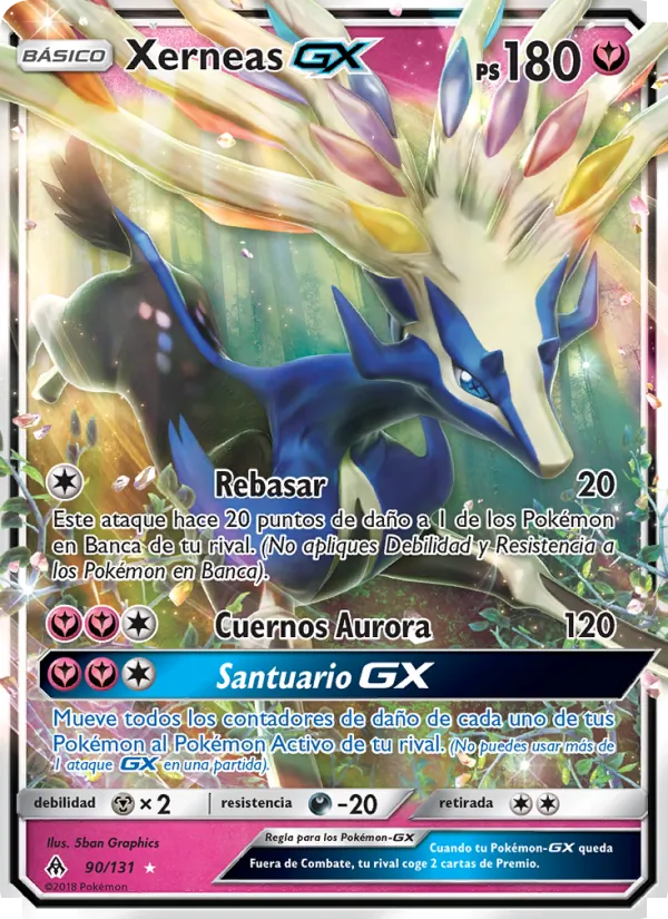 Carta Xerneas GX de la expansión Luz Prohibida, número 90/131