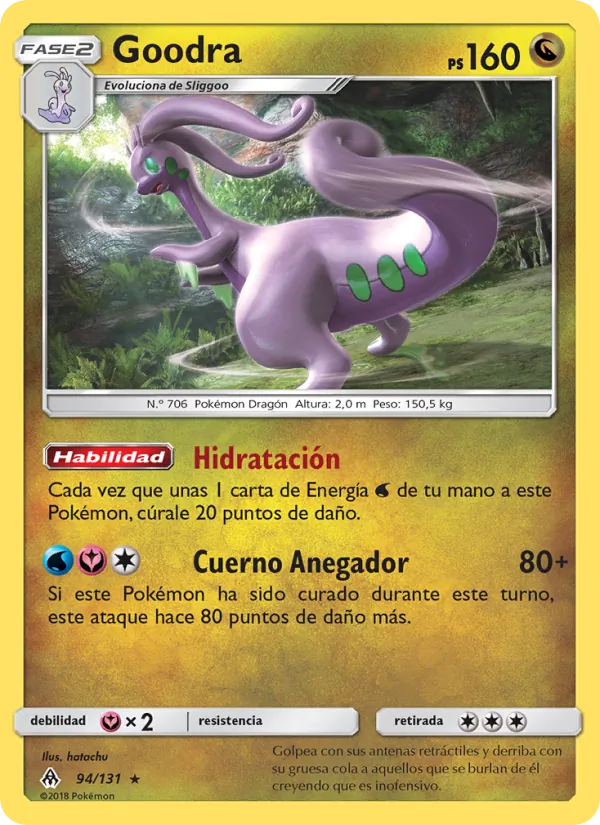 Carta Goodra de la expansión Luz Prohibida, número 94/131
