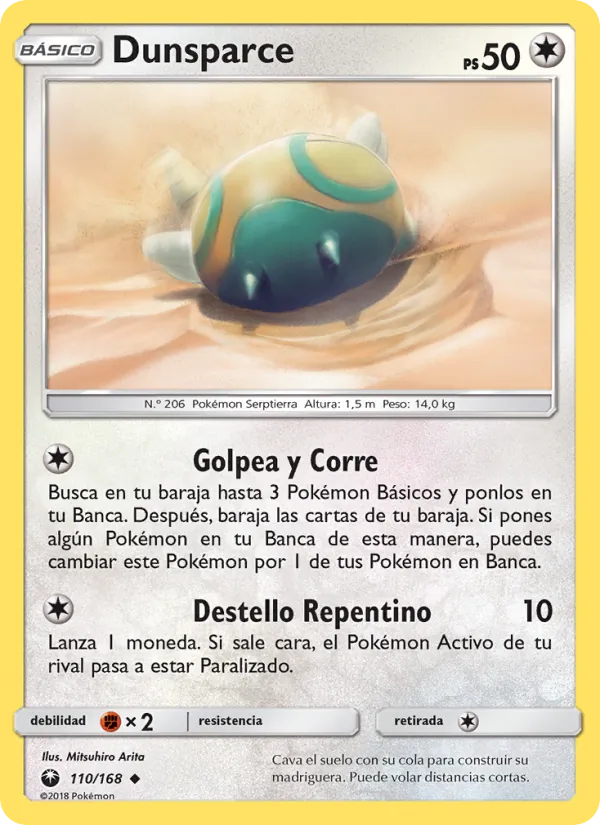Carta Dunsparce de la expansión Tormenta Celestial, número 110/168