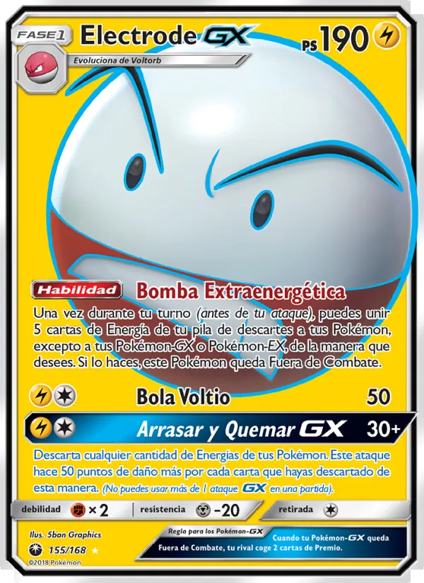 Carta Electrode GX de la expansión Tormenta Celestial, número 155/168