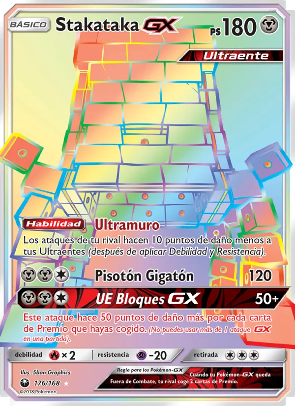 Carta Stakataka GX de la expansión Tormenta Celestial, número 176/168