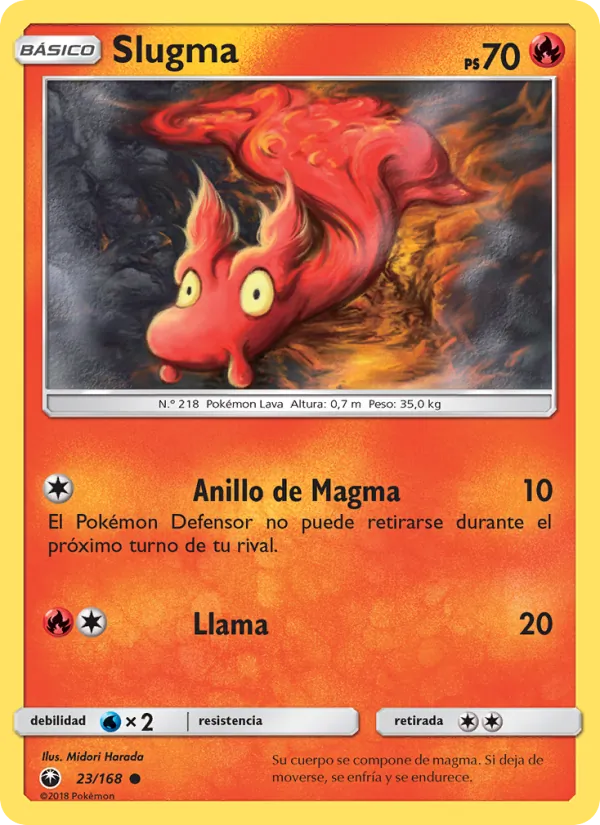Carta Slugma de la expansión Tormenta Celestial, número 23/168