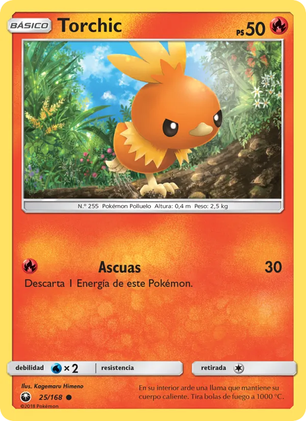 Carta Torchic de la expansión Tormenta Celestial, número 25/168