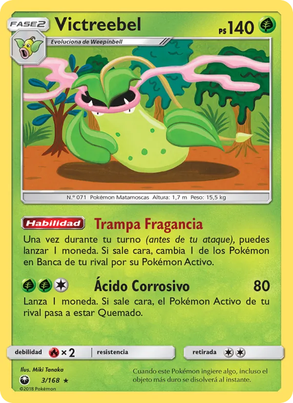 Carta Victreebel de la expansión Tormenta Celestial, número 3/168