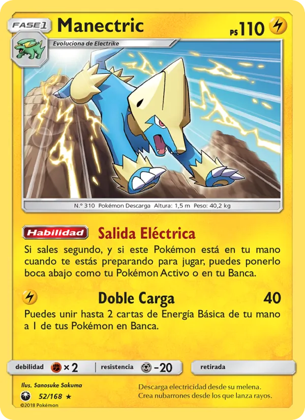 Carta Manectric de la expansión Tormenta Celestial, número 52/168