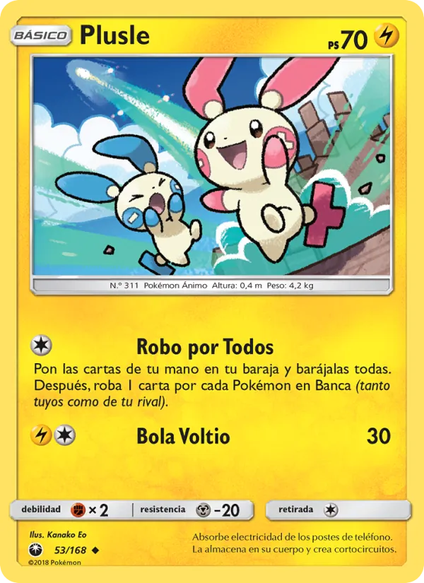 Carta Plusle de la expansión Tormenta Celestial, número 53/168
