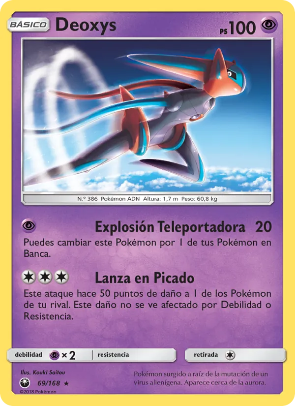 Carta Deoxys de la expansión Tormenta Celestial, número 69/168