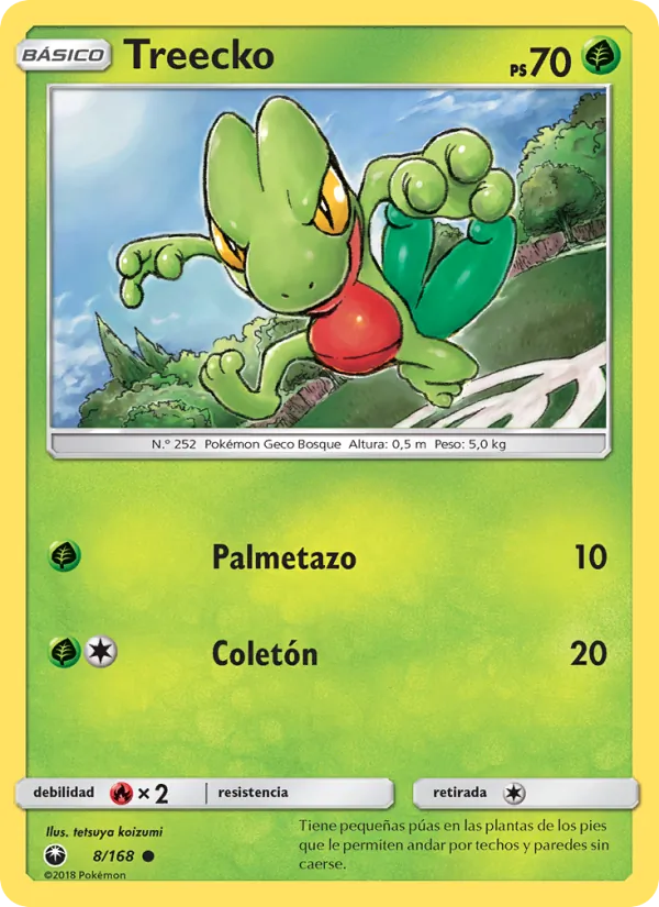 Carta Treecko de la expansión Tormenta Celestial, número 8/168