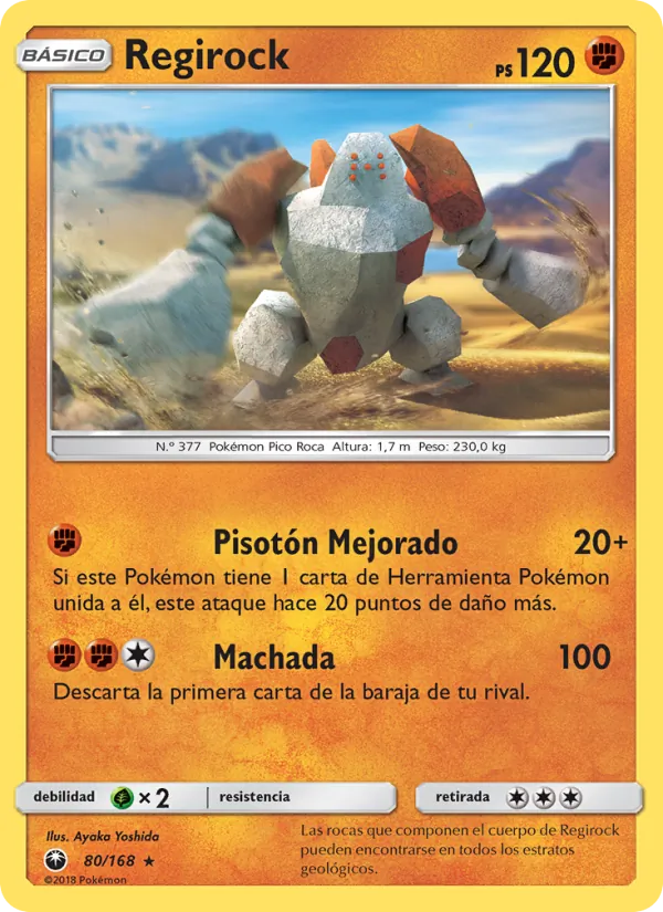 Carta Regirock de la expansión Tormenta Celestial, número 80/168