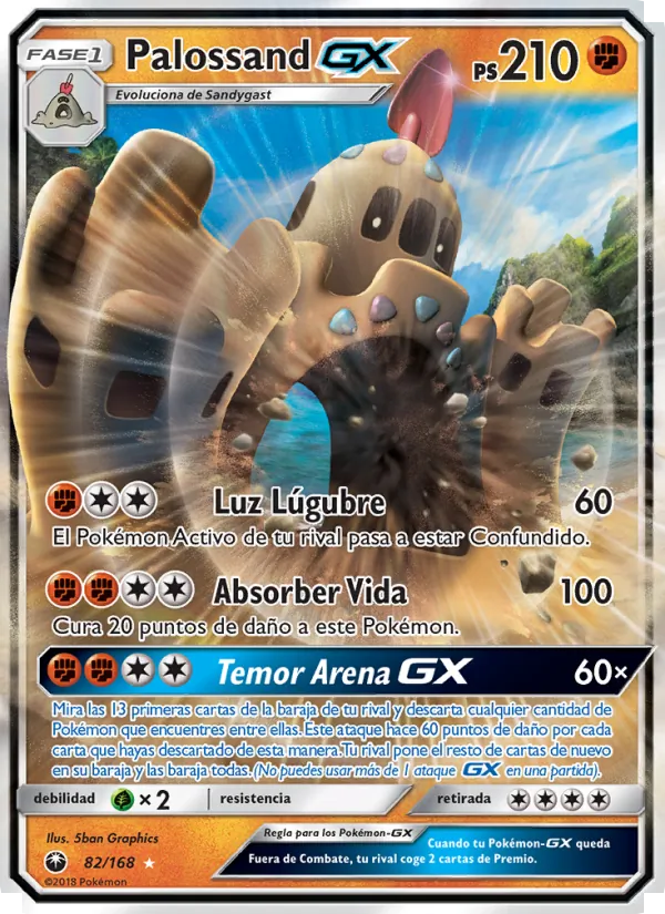 Carta Palossand GX de la expansión Tormenta Celestial, número 82/168