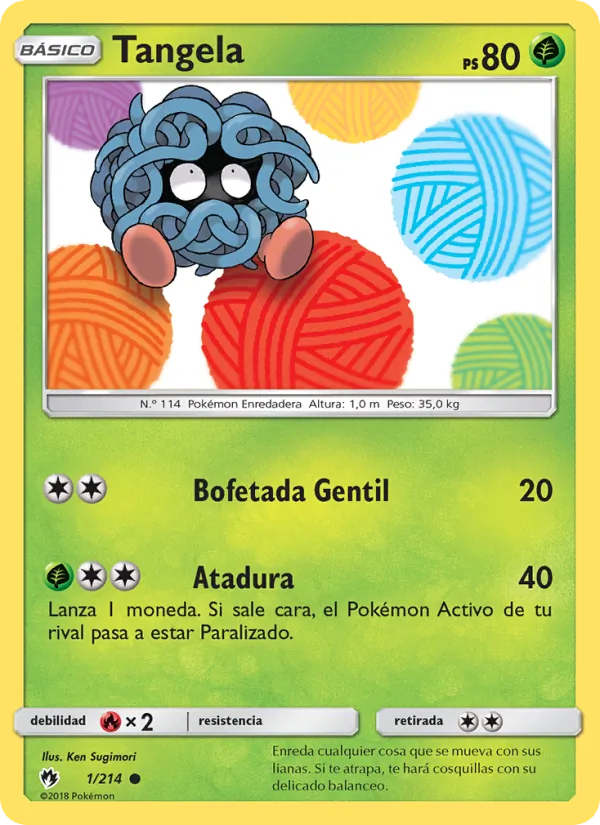 Carta Tangela de la expansión Truenos Perdidos, número 1/214