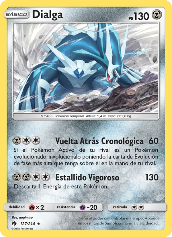 Carta Dialga de la expansión Truenos Perdidos, número 127/214