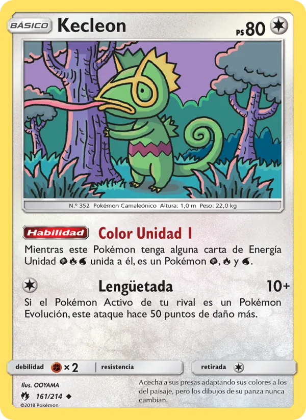 Carta Kecleon de la expansión Truenos Perdidos, número 161/214